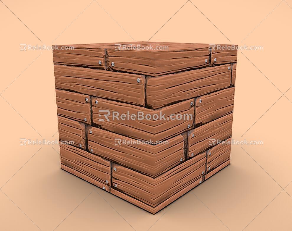 Wooden case wood floor hand-painted floor hand-painted wood floor 3d model