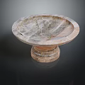 Elegant Marble Bowl With Pedestal Base And Natural Texture For Home Living Essentials