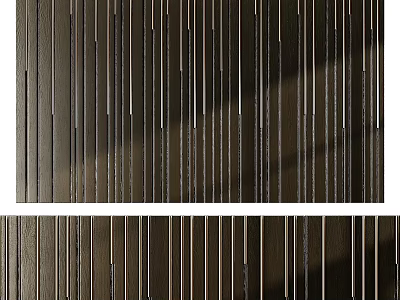 Vertical Striped Textured Wall Panels With Dark Wooden Texture And Light Shadow Effects 3d model