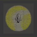 Gray Elephant Standing On Cracked Ground With Yellow Flowers In Yin Yang Shape
