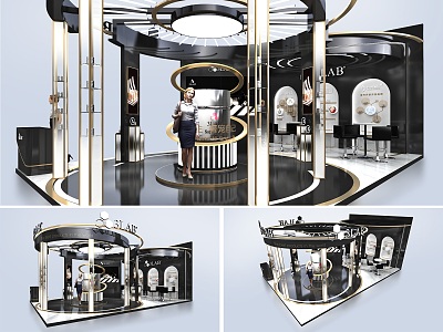 Light Luxury Exhibition Booth 3d model