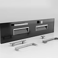 Metal Cabinet Handles With Black Panel Grooves And Mounting Hardware 3d model
