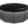 Modern Octagonal Coffee Table With Black Marble Top White Veining And Gray Base 3d model