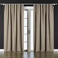 Neutral Tone Textured Curtains With Geometric Pattern For Modern Window Decoration