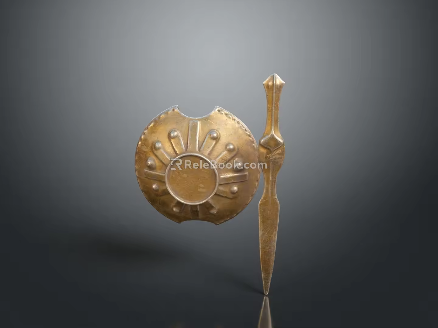 Medieval Shield Ancient Shield Defensive Weapon Ancient Shield Iron Shield Protective Shield Wooden Shield 3d model