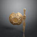 Medieval Shield Ancient Shield Defensive Weapon Ancient Shield Iron Shield Protective Shield Wooden Shield 3d model