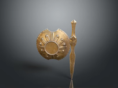 Medieval Shield Ancient Shield Defensive Weapon Ancient Shield Iron Shield Protective Shield Wooden Shield 3d model