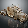 Rusted Vintage Truck With Old Metal Body And Detailed Design Features