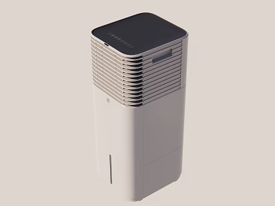 Modern Standing Air Cooler Fan With White Body Black Top And Grille Design 3d model