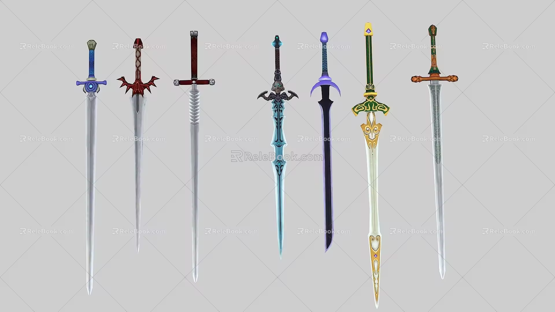 Hand-painted Low Model Weapon Sword Dagger Weapon Ancient Weapon Long Sword Samurai Sword 3d model