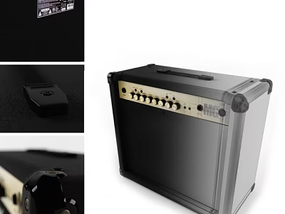 Modern Audio Speaker With Control Knobs And Black Durable Exterior Design 3d model