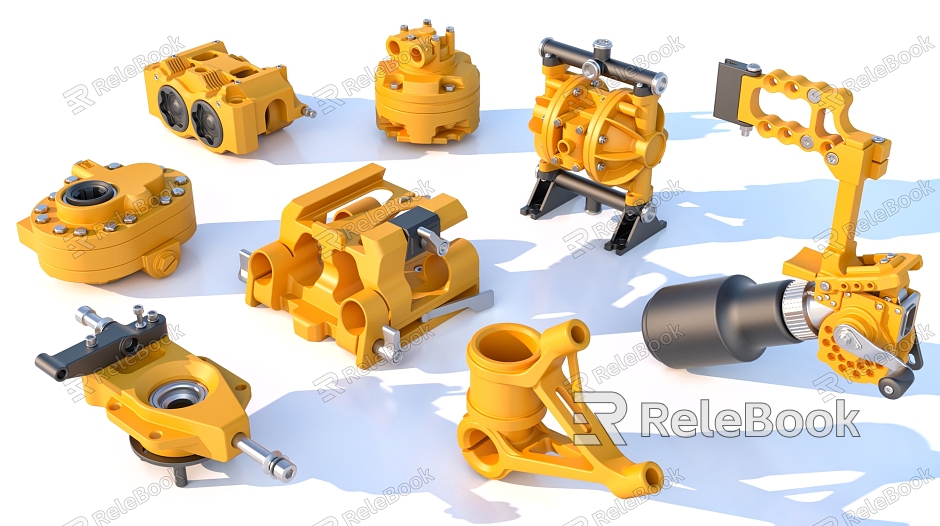 Industrial hard surface parts components machine parts model