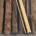 Natural Stone Slabs And Rustic Wooden Planks For Home Construction Projects