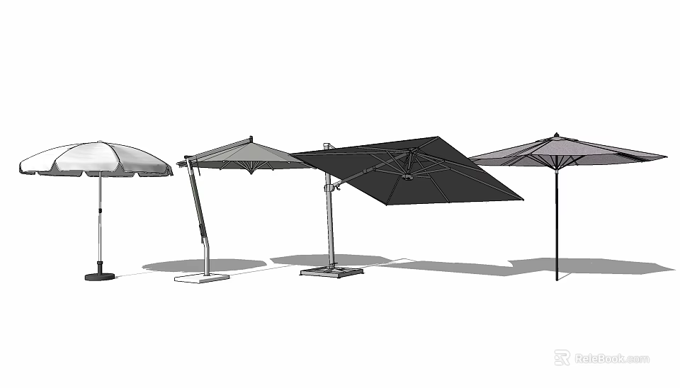 Outdoor Sunshades with Various Styles Tilting Designs and Durable Frames 3d model
