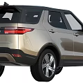 Silver Land Rover Discovery SUV With Headlights And License Plate