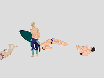 Many characters 3d model