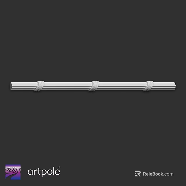 White Structural Component With Long Strip And Ring Shaped Decorations 3d model 