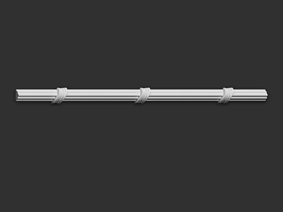 White Structural Component With Long Strip And Ring Shaped Decorations 3d model