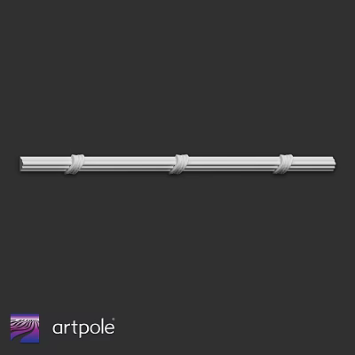 White Structural Component With Long Strip And Ring Shaped Decorations 3d model