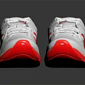 White Sporty Sneakers With Red Stripes And Breathable Mesh Upper Red Sole