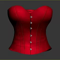 Stylish Red Corset With Metal Buttons For Daily Fashion And Comfortable Wear