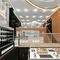 Modern Dessert Shop Interior With Display Cases And Desserts
