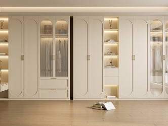 Cream wardrobe French wardrobe 3d model