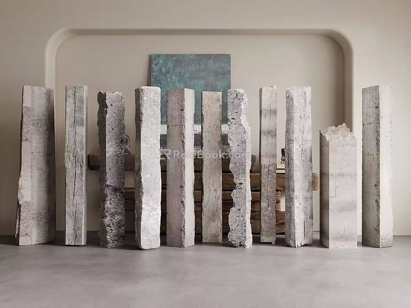 Modern Columns Concrete Columns Cement Columns Damaged Columns 3d model