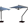 Various Designs Blue Outdoor Patio Umbrellas with Sturdy Dark Base and Modern Structure