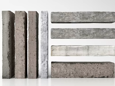 Different Textured Concrete Columns For Architectural Design And Decoration Projects 3d model