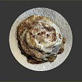 Freshly Baked Cinnamon Roll With Cream Cheese Frosting And Cinnamon Sprinkles