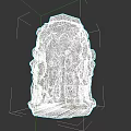 Intricately Carved Stone Pillar With Human Figures And Vine Decorations
