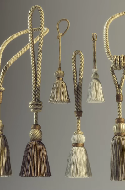 Elegant Decorative Curtain Accessories With Braided Cords And Tassel Ornaments 3d model