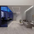 Modern Hair Salon Interior With Mirrors Salon Chairs And Marble Countertops