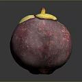 Fresh Ripe Exotic Mangosteen Fruit With Purple Skin And Yellow Leaves