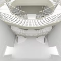Elegant Modern Interior Staircase Design With Curved Railings And White Steps
