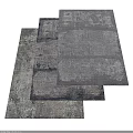 Modern Square Rugs With Abstract Gray White Textured Pattern For Home Decor 3d model