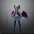 Anime Character With Orange Hair Horns Purple Wings Blue Outfit And Heart Shaped Magic Wand