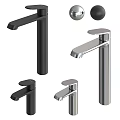 Various Modern Faucets in Black Silver Featuring Sleek Tall Contemporary Design Styles