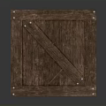 Wooden Storage Crate With Cross Strips For Household Supplies And Decor