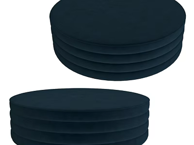 Dark Blue Round Velvet Stackable Stools With Modern Design For Home Interior 3d model