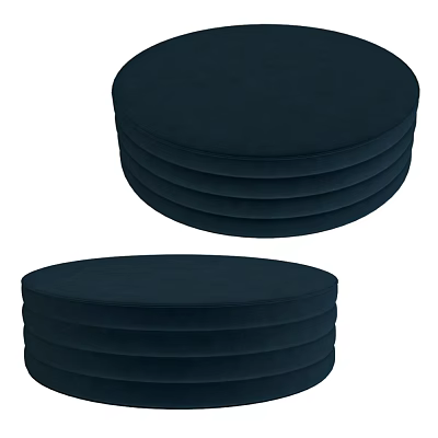 Dark Blue Round Velvet Stackable Stools With Modern Design For Home Interior 3d model