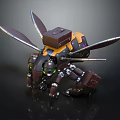 modern machine insect mechanical insect armored insect machine firefly 3d model