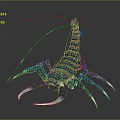 Artistic Detailed Blue Scorpion Metal Sculpture With Intricate Antennae And Sharp Claws Design