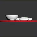 Appetizing Orange Soup With White Steamed Rice Cakes And Green Garnish On Red Plate