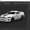 White Sports Car Featuring Black Stripe Orange Accents And Black Wheels Design