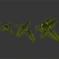 Three Potted Palm Plants of Various Sizes in Different Ceramic Concrete Pots Indoor Reflection