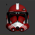 Red White Striped Helmet With Military Style Design Glossy Finish And Black Visor