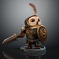 Modern game character owl warrior owl soldier 3d model