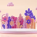 Modern Display Stand Spring Flower Display Stand 3d model